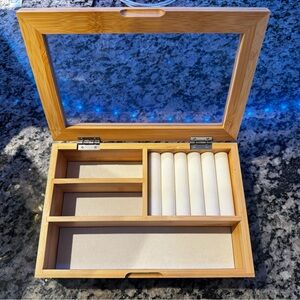 Wooden Jewelry Box with Glass Lid